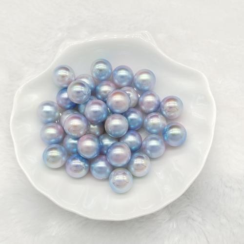 Resin Pearl Beads, Round, gradient color & DIY & different size for choice & half-drilled, Approx 10PCs/Bag, Sold By Bag
