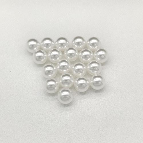 Glass Pearl Beads, Round, DIY & different size for choice & half-drilled, white, Approx 10PCs/Bag, Sold By Bag