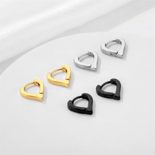 Titanium Steel  Earring Heart plated fashion jewelry Sold By PC