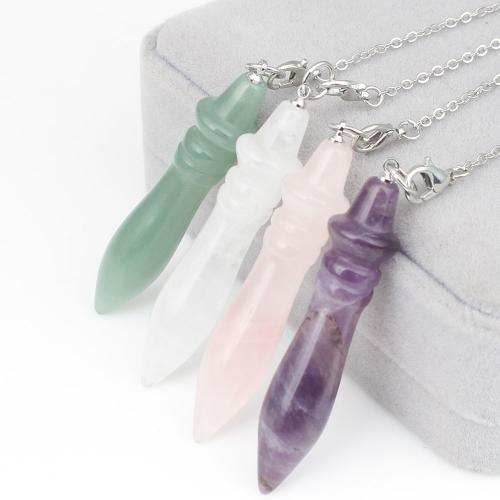 Gemstone Pendants Jewelry Zinc Alloy with Gemstone plated nickel lead & cadmium free Sold By PC