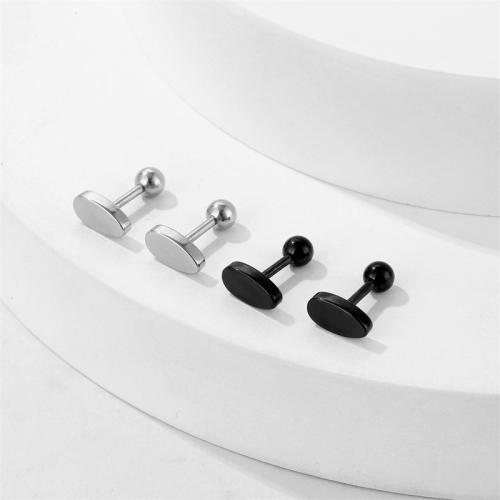 Titanium Steel  Earring, plated, fashion jewelry, more colors for choice, 12x9mm, Sold By PC