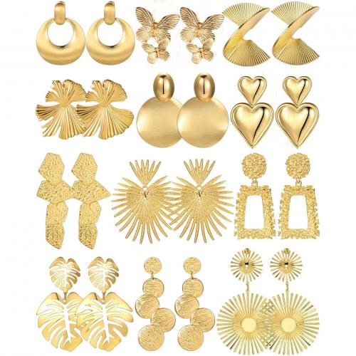 Brinco de liga de zinco, banhado, joias de moda & Vario tipos a sua escolha & para mulher, dourado, níquel, chumbo e cádmio livre, vendido por par