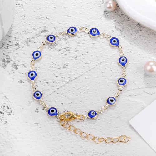 Evil Eye Jewelry Bracelet Brass with Resin with 5cm extender chain fashion jewelry & for woman nickel lead & cadmium free Length Approx 19 cm Sold By PC