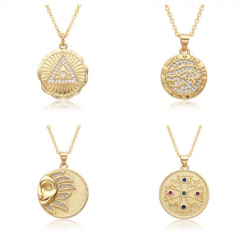 Cubic Zircon Micro Pave Brass Necklace plated & micro pave cubic zirconia & for woman Length Approx 41-50 cm Sold By PC