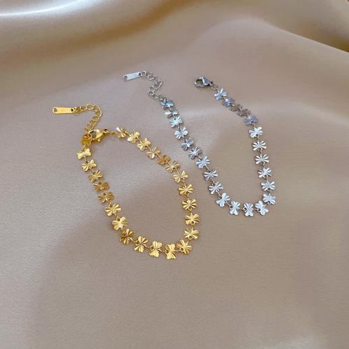 Acier titane bracelet, avec 1.2inch chaînes de rallonge, papillon, Placage, bijoux de mode & pour femme, plus de couleurs à choisir, Longueur:Environ 6.7 pouce, Vendu par PC