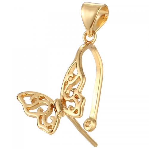 Brass Pinch Bail Butterfly plated DIY & hollow 21mm Approx 3.5mm Sold By PC