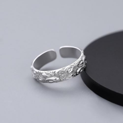 Zinc Alloy Manchet Finger Ring, Wolk, silver plated, Vintage & voor de mens, Maat:7-11, Verkocht door PC