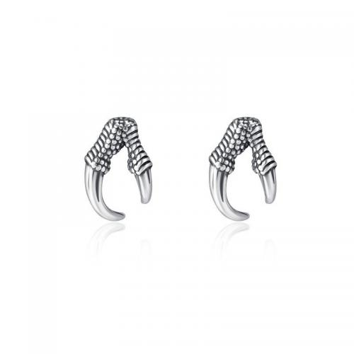 Zinc Alloy Stud Earring Claw silver color plated vintage & for man 10mm Sold By Pair