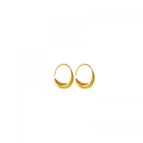 Messing Hoop Earring, ægte forgyldt, mode smykker & for kvinde, gylden, nikkel, bly & cadmium fri, 24x17mm, Solgt af par