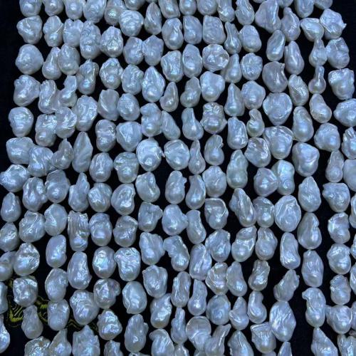Perles nacres baroques de culture d'eau douce , perle d'eau douce cultivée, DIY, blanc, 15x25mm, Vendu par Environ 15 pouce brin
