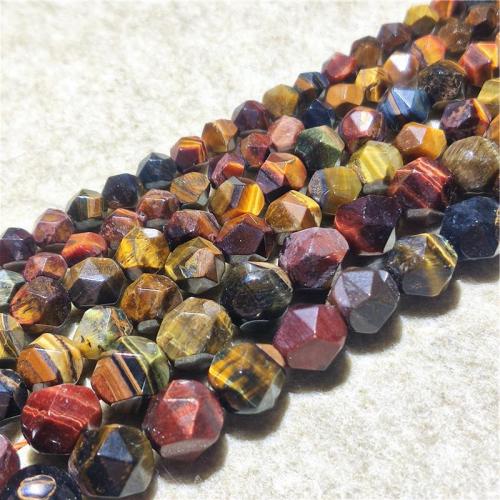 Tiger Eye Beads, du kan DIY & forskellig størrelse for valg & facetteret, blandede farver, Solgt Per Ca. 36-38 cm Strand