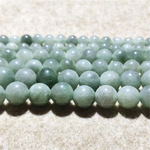 Jade Perlen, Quarzit Jade, rund, DIY & verschiedene Größen vorhanden, hellgrün, verkauft per ca. 38-40 cm Strang