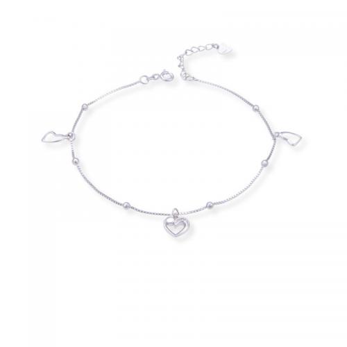 Tibetan Style Anklet, with 3cm extender chain, polished, fashion jewelry & micro pave cubic zirconia & for woman, nickel, lead & cadmium free, Length:Approx 21.5 cm, Sold By PC
