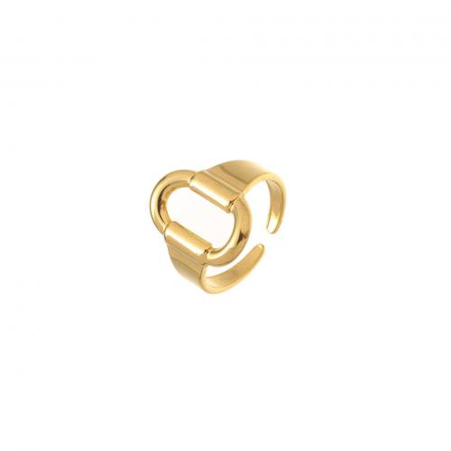 Пальцевидное Кольцо Титановой Стали, титан, ювелирные изделия моды & Женский, Золотой, diameter 17mm, продается PC