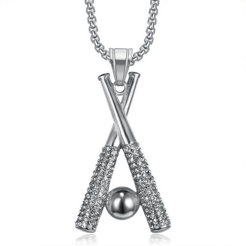 Stainless Steel Jewelry Necklace, 316 Stainless Steel, Unisex & different size for choice & different styles for choice & with rhinestone, more colors for choice, Length:Approx 60 cm, Sold By PC