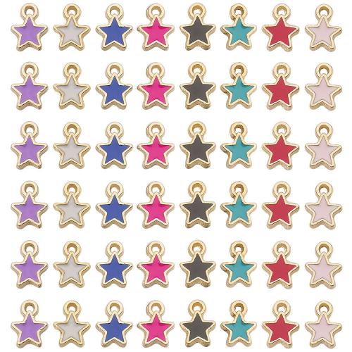 Tibetan Style Enamel Pendants, Star, DIY, more colors for choice, nickel, lead & cadmium free, 6x8mm, Sold By PC