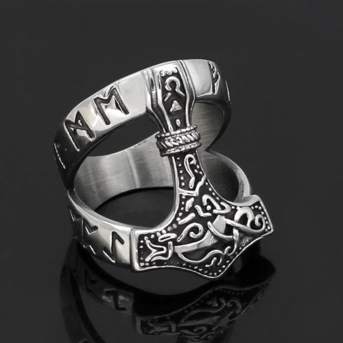 Titanium Steel Finger Ring, vintage & different size for choice & for man, silver color, Sold By PC