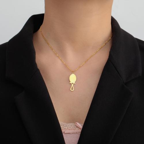 Titanstahl Halskette, mit Verlängerungskettchen von 5CM, Spiegel, plattiert, für Frau, keine, Länge:45 cm, verkauft von PC
