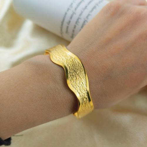 Titanium Steel Bracelet & Bangle gold color plated for woman Sold By PC