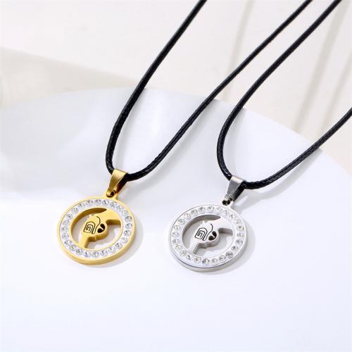 Stainless Steel Pendants 304 Stainless Steel Round plated DIY & with rhinestone silver color 20mm Sold By PC