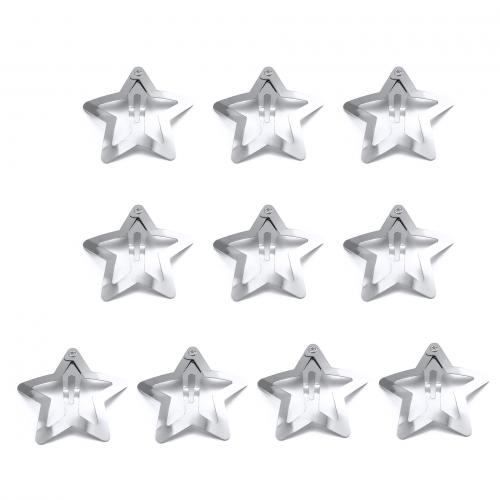Hair Snap Clips Zinc Alloy Star plated for woman & hollow original color nickel lead & cadmium free 31mm Approx Sold By Bag