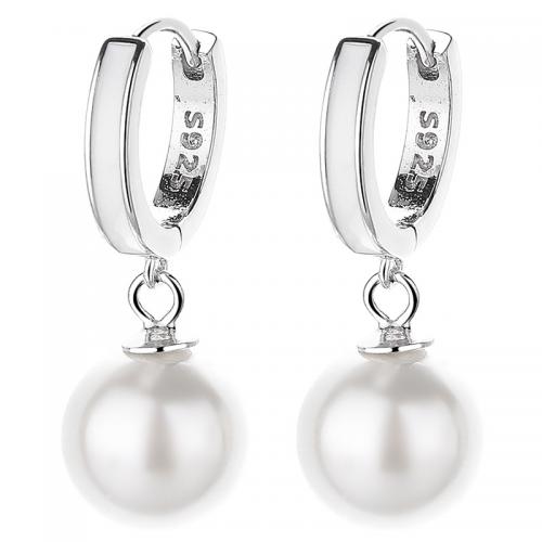 925 Sterling Silver Drop &  Dangle Earrings with Plastic Pearl plated for woman & epoxy gel Sold By Pair