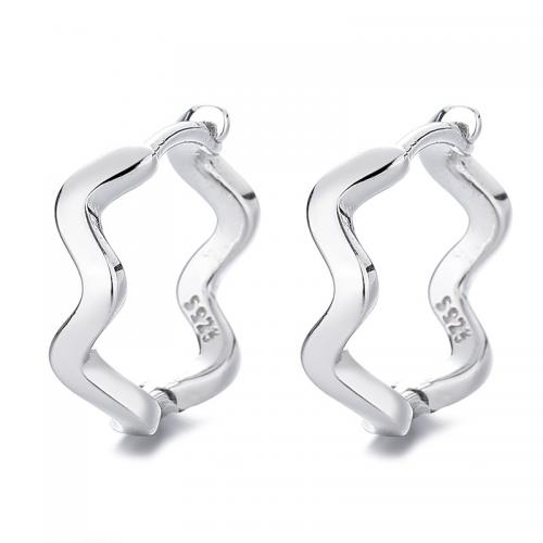 925 Sterling Silver Hoop Earrings, plated, for woman, more colors for choice, 14.60x15mm, Sold By Pair