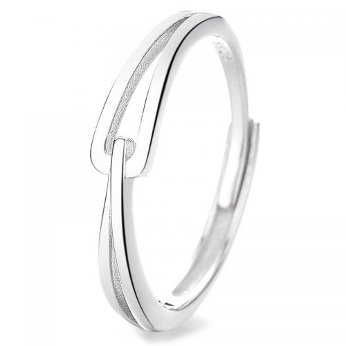925 Sterling Silver Finger Rings, plated, for woman, platinum color, Sold By PC