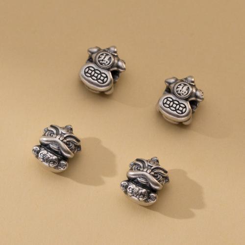 925 Sterling Silver Beads, Antique finish, DIY, original color, 9.70x11.10x7.10mm, Hole:Approx 1.9mm, Sold By PC