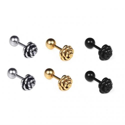 Stainless Steel Stud Earrings, 304 Stainless Steel, Rose, fashion jewelry & for woman, more colors for choice, 5mm, Sold By PC