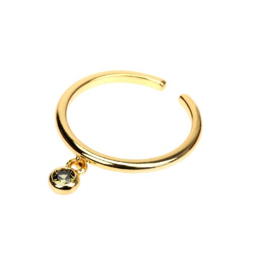 Cúbicos Circonia Micro Pave anillo de latón, metal, Joyería & micro arcilla de zirconia cúbica & para mujer, dorado, libre de níquel, plomo & cadmio, diameter 17mm, Vendido por UD