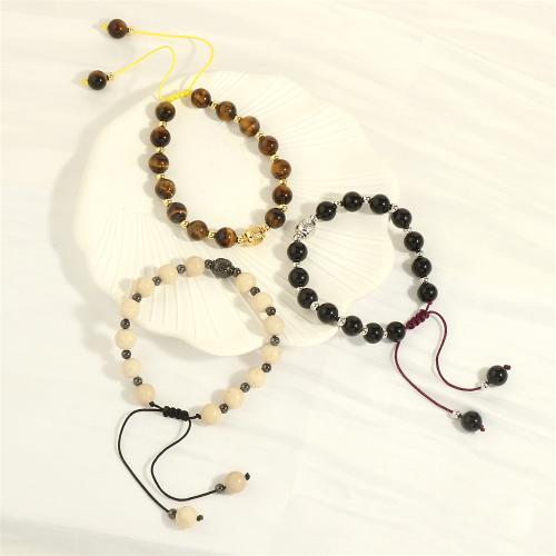 Gemstone Bracelets, with Brass, fashion jewelry & different materials for choice & for woman, 8mm, Length:Approx 16-22 cm, Sold By PC