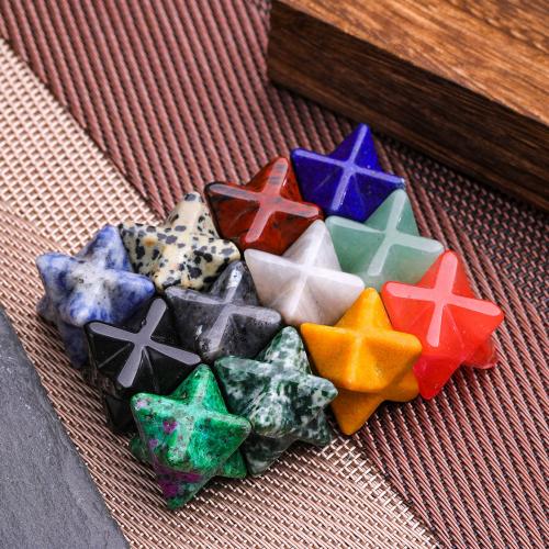 Fashion Decoration, Gemstone, Eight Point Star, for home and office, Random Color, 18mm, Sold By PC