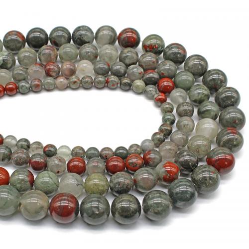 Perles bijoux en pierres gemmes, Bloodstone africain, Rond, poli, DIY & normes différentes pour le choix, Vendu par Environ 38 cm brin
