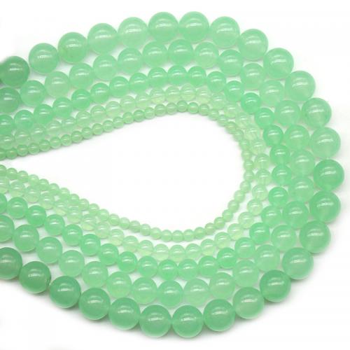 Natural Chalcedony Bead, Green Calcedony, Round, polished, DIY & different size for choice, green, Sold Per Approx 38 cm Strand