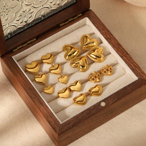 Titanové ocelové náušnice, Titanium ocel, módní šperky & různé designy pro výběr, zlatý, Prodáno By Pair