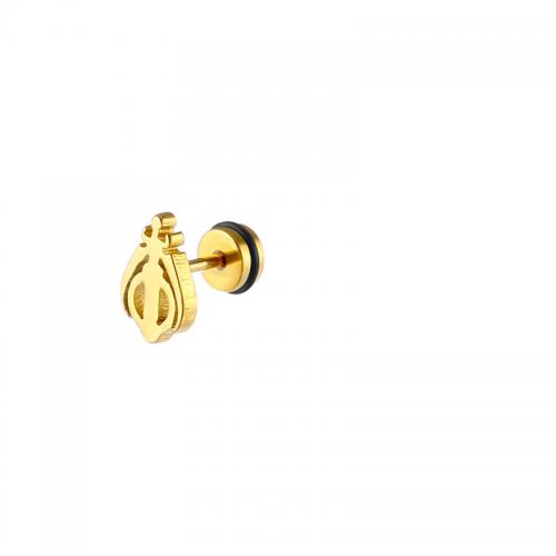 Boucle d'oreille Acier Titane, araignée, Placage, bijoux de mode, doré, 12x12mm, Vendu par PC