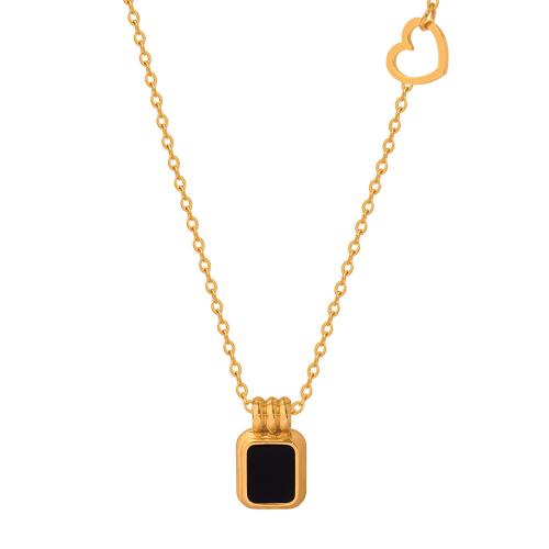 Titanová ocel náhrdelník, Titanium ocel, s Akryl, s 5CM extender řetězce, pro ženy, zlatý, Délka Cca 40 cm, Prodáno By PC