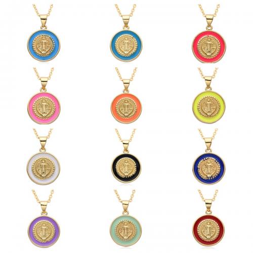 Brass Necklace, plated, different styles for choice & for woman & enamel, more colors for choice, Length:Approx 41-50 cm, Sold By PC