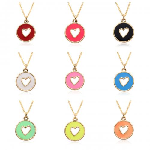 Brass Necklace, plated, for woman & epoxy gel, more colors for choice, Length:Approx 41-50 cm, Sold By PC