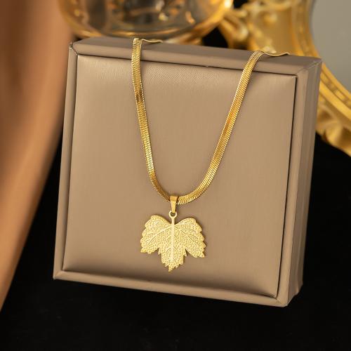 Titanium Steel Jewelry Set Maple Leaf gold color plated & for woman Sold By PC