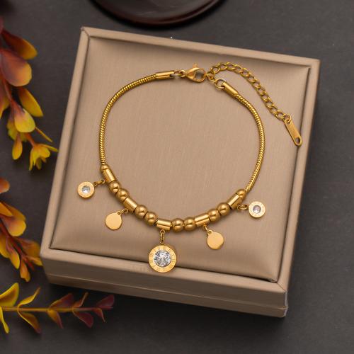 Titanium Steel Bracelet, with turquoise, with 2inch extender chain, gold color plated, different styles for choice & for woman & with rhinestone, Length:Approx 7 Inch, Sold By PC