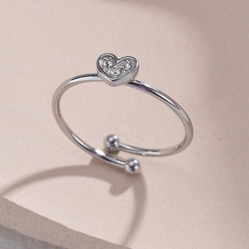 Cubic Zirconia nerezové prst prsten, 304 Stainless Steel, módní šperky & micro vydláždit kubické zirkony & pro ženy, více barev na výběr, Prodáno By PC