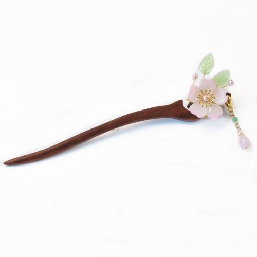 Hair Stick Lampwork with Sandalwood & Zinc Alloy vintage & for woman 180mm Sold By PC