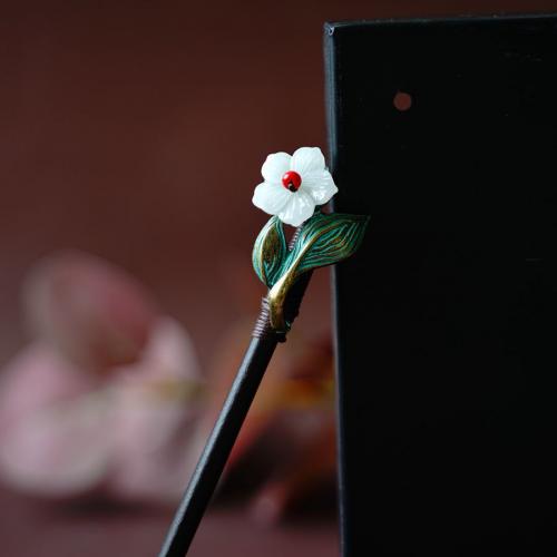 Hair Stick, Lampwork, with Wood & Tibetan Style, vintage & for woman, 180mm, Sold By PC