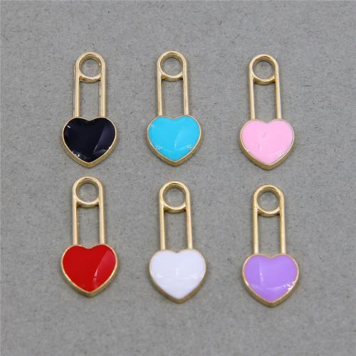 Tibetan Style Enamel Pendants, Heart, plated, fashion jewelry & DIY, more colors for choice, nickel, lead & cadmium free, 25.90x11.80x2.23mm, Approx 100PCs/Bag, Sold By Bag
