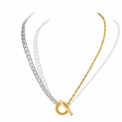 Titanium Steel Necklace Vacuum Ion Plating fashion jewelry & for woman mixed colors nickel lead & cadmium free Length Approx 42 cm Sold By PC