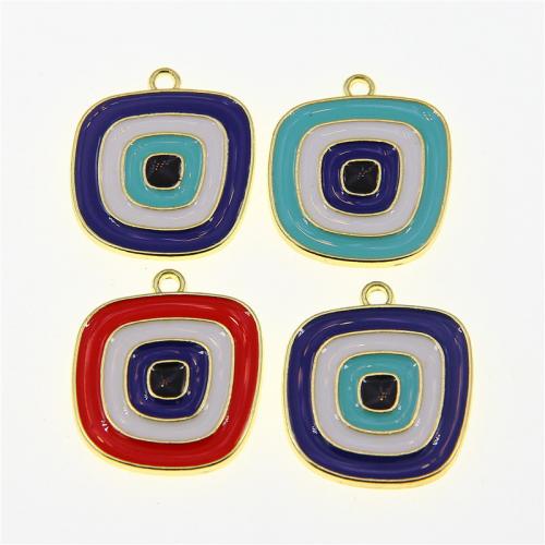Evil Eye Pendants, Tibetan Style, KC gold color plated, fashion jewelry & DIY & enamel, more colors for choice, nickel, lead & cadmium free, 25x22x2mm, Approx 100PCs/Bag, Sold By Bag