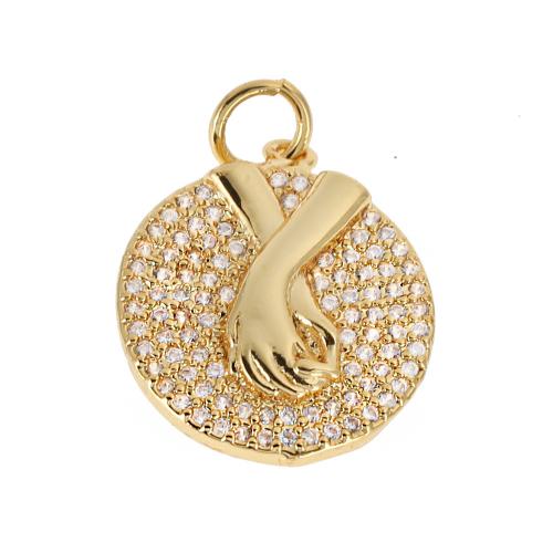 Cubic Zirconia Micro Pave Brass Pendant, gold color plated, DIY & different styles for choice & micro pave cubic zirconia, nickel, lead & cadmium free, Sold By PC