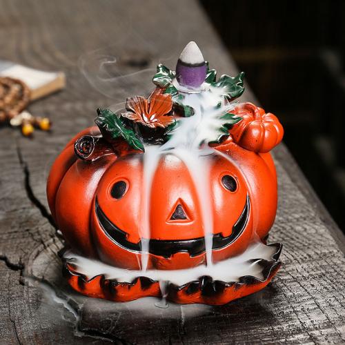 Backflow Incense Burner Porcelain Pumpkin half handmade for home and office & durable Sold By PC